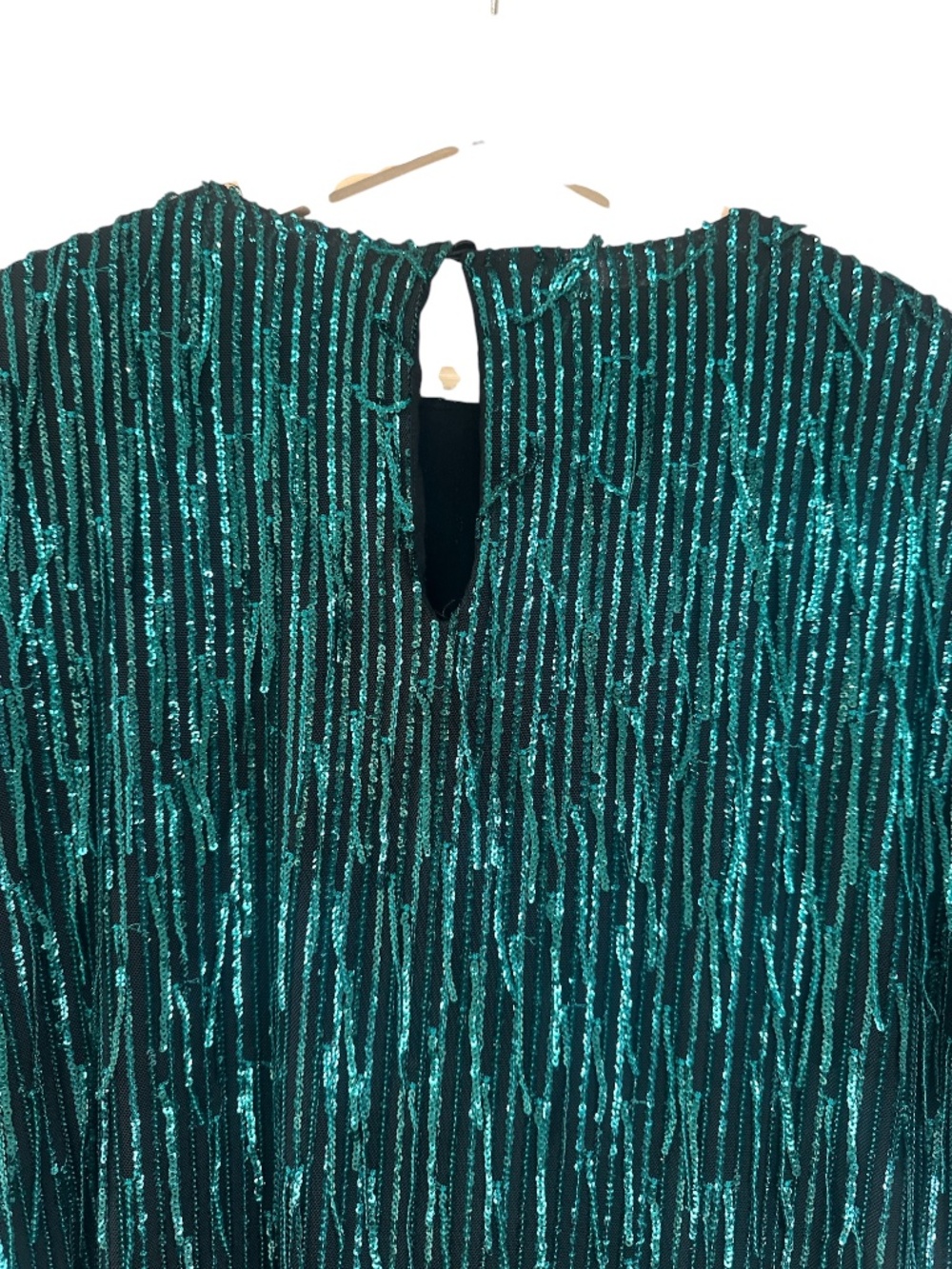Zara Emerald Green Sequin Fringe Mini Dress - Picture 9 of 12